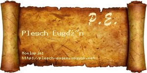 Plesch Eugén névjegykártya